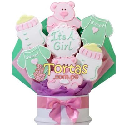 Galletas Decoradas Lima | Galletas Decoradas para Bebe Nena - Cod:BBG04