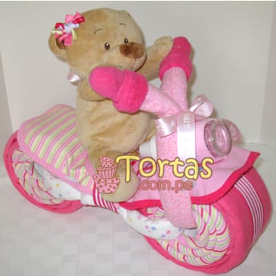 Torta de Pañales y Regalos para recien nacidos delivery Pucusana  - Cod:BBL03