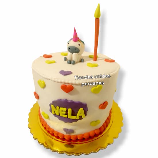 Torta Unicornio - Pastel de Unicornio Personalizado - Cod:COR08