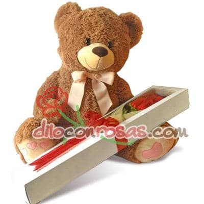 Peluche Gigante para el 8 de Marzo | Rosas por el dia de la Mujer - Cod:DMJ06