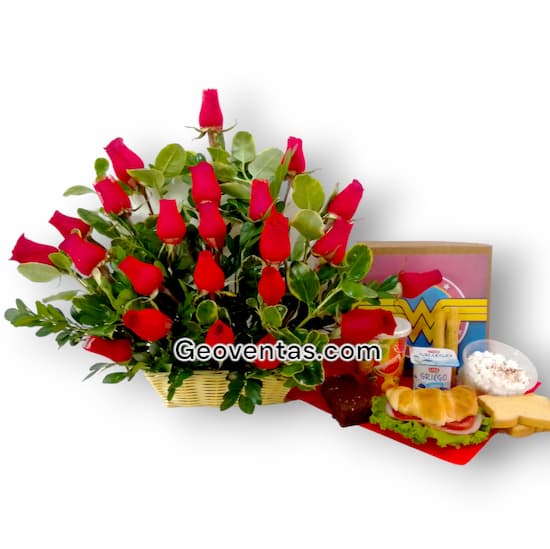 Arreglo de Flores con desayunos Delivery - Cod:DMK23