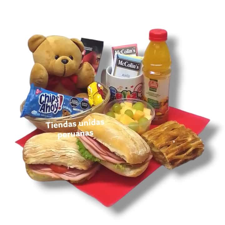Desayuno con flores - Desayunos a domicilio - Cod:DMK35