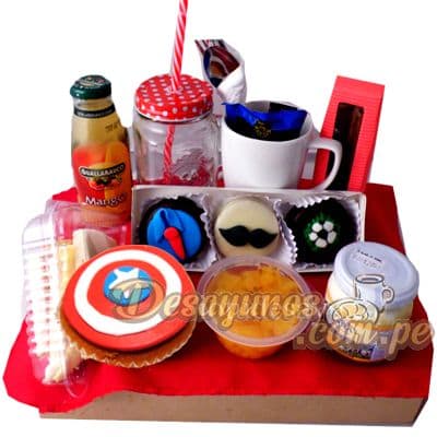 Desayuno Capitan America | Desayunos infantiles | desayunos a domicilio para niños - Cod:DNN11