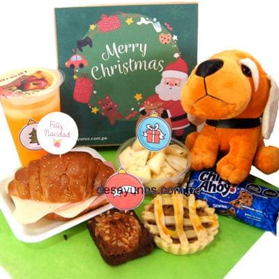 Desayuno Navideño con peluche | Desayunos Navideños a Domicilio - Cod:DNV10