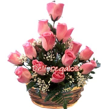 Arreglo de Rosas Rosadas Delivery de Flores Lima Peru - Cod:ARL13