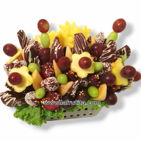 Canastas de Frutas a Lima Peru | Frutero con Fresas y Chocolate Grande - Cod:FCF01