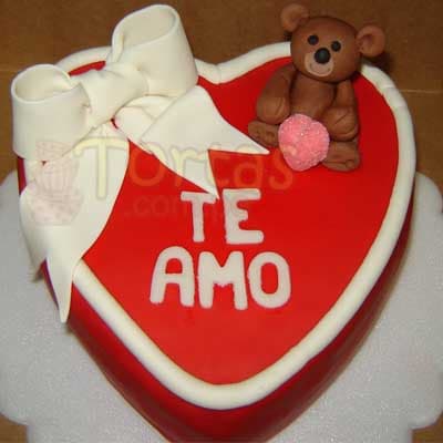 Torta Osito de Corazon | Pasteles | Pasteles de amor | Torta de amor - Cod:NMR07