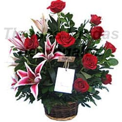 Arreglo con Rosas y Liliums - Arreglos Florales Delivery Lince - Cod:OFE01