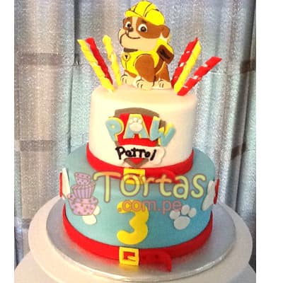 Torta con tematica Paw Patrol | Imágenes de Tortas Paw Patrol | Patrulla Canina - Cod:PWP07