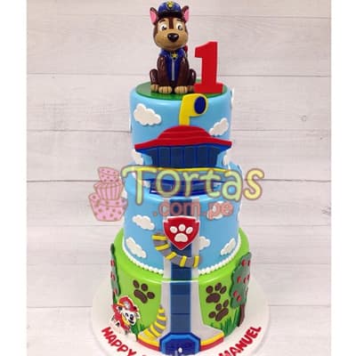 Torta Paw Patrol Chase | Tortas de Paw Patrol - Cod:PWP11