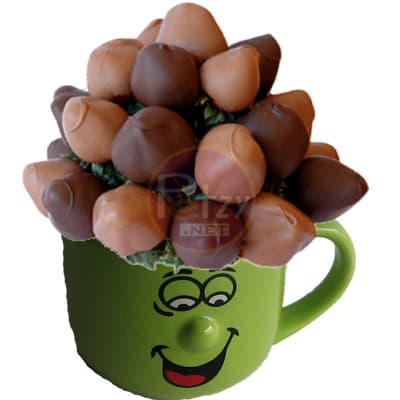 Arreglo con Frutas en Taza | Dulce Jardín | Arreglos frutales - Cod:QFE04