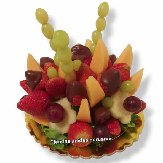 Fresas con Chocolate y Frutas Delivery - Cod:QFP12