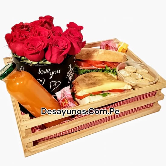 Desayunos 8 de Marzo con Box de Rosas - Cod:DMJ08