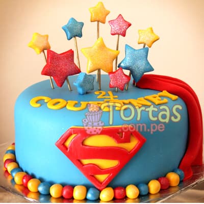Torta del tema de Superman  | Tortas de Superman - Cod:SPN15