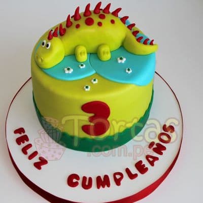 Torta Jurasica | Tortas de dinosaurios Sencillas - Cod:TDN08