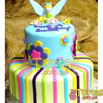 Torta Campanita 2 pisos | Pastel de Tinkerbell | Tortas | Pastel de Campanita - Cod:TKB07