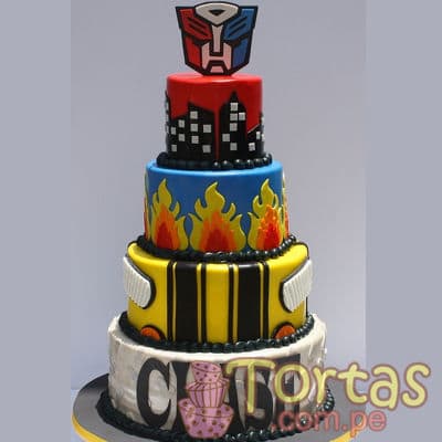 Pastel de Transformes | Pasteles Transformers | Tortas de transformers - Cod:TRF11