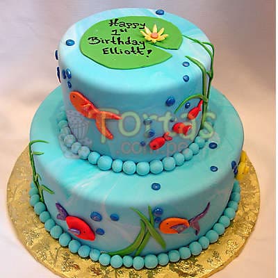 Torta con tema de Peces delivery Lima - Cod:WAS11