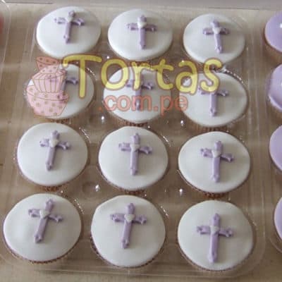 Tortas de Bautizo | Bautizo/Comunion Cupcakes 22 - Cod:WBC22