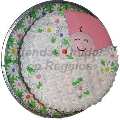 Torta Baby Shower 07 | Tortas Baby Shower Niña | Tortas baby Shower Niño - Cod:WBS07