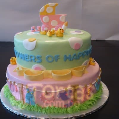 Torta Baby Shower 14 | Tortas Baby Shower Niña | Tortas baby Shower Niño - Cod:WBS14