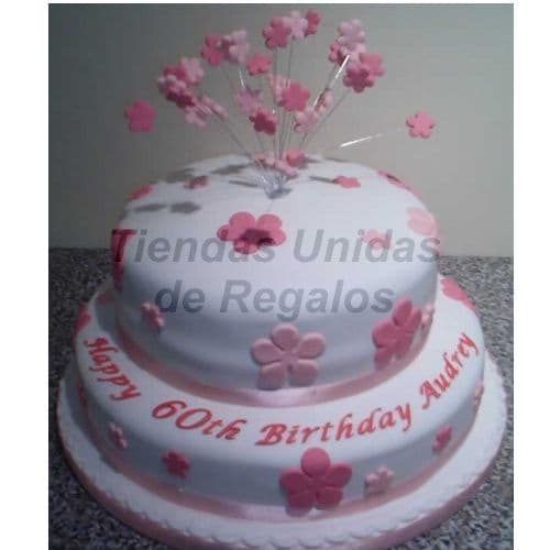 Torta de Flores | Tortas Florales | Tortas de Flores | Pastel con Flores - Cod:WDA08
