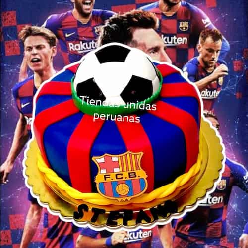 Pastel de Futbol Barcelona FC - Pasteles de Equipos Football - Cod:WFU02