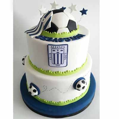 Torta Alianza Lima con Pelota | Torta Futbol | Pastel futbol - Cod:WFU16