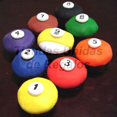 Cupcakes de Billar | Cupcakes Personalizados - Cod:WMF10