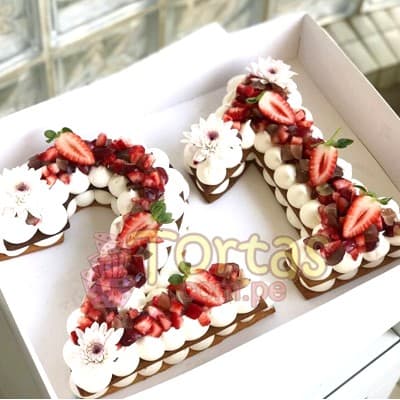 Tarta Letras y Numeros Pasteles Delivery Ancon Cerca de Mi - Cod:WNU10