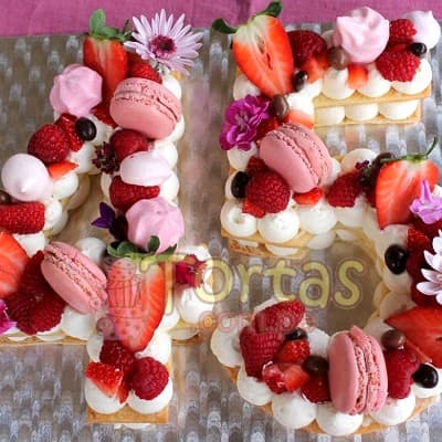 Torta Flores y Numeros o Letras Pasteles con Delivery Lima - Cod:WNU11