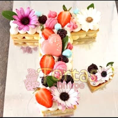 Tortas con Numeros y flores | Tortas de Numeros para Hombres - Cod:WNU04