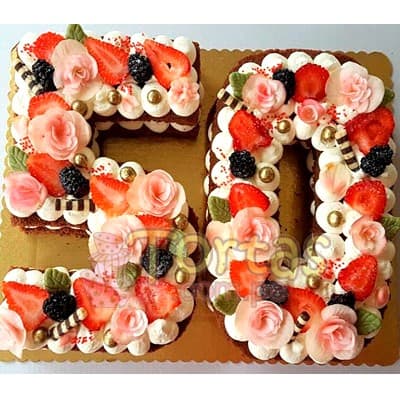 Torta con Numero | Torta Letras y Numeros 17 - Cod:WNU17