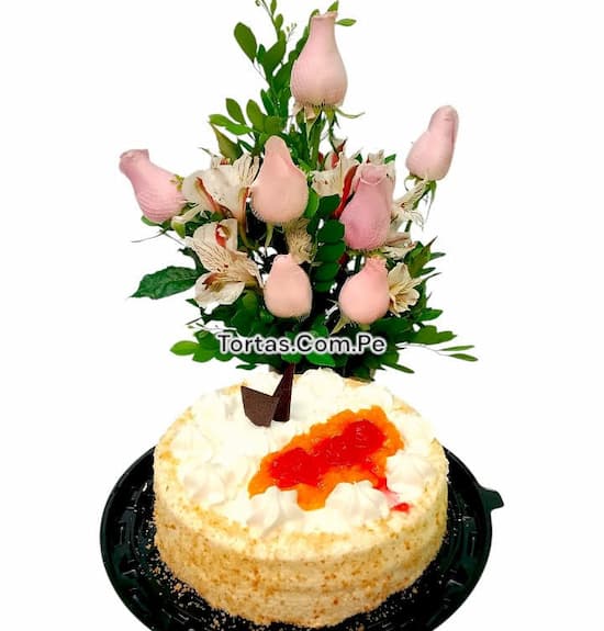 10 Rosas y Torta - Delvery de Flores y Pastel - Cod:XBR31