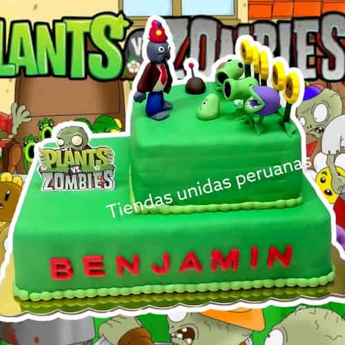 Pastel de Zombies vs Plants - Tortas y Regalos Delivery Callao - Cod:ZVP04